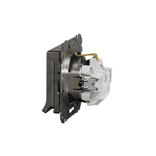 Розетка электрическая с крышкой, матовый алюминий, Sedna Design SDD170024