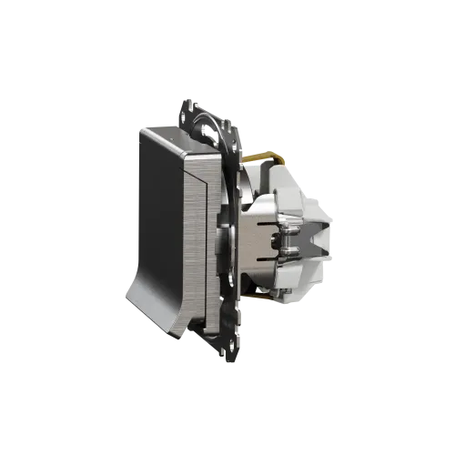 Розетка электрическая с крышкой, матовый алюминий, Sedna Design SDD170024