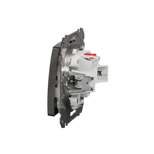 Выключатель 1 клавишный, матовый алюминий, Sedna Design SDD170101