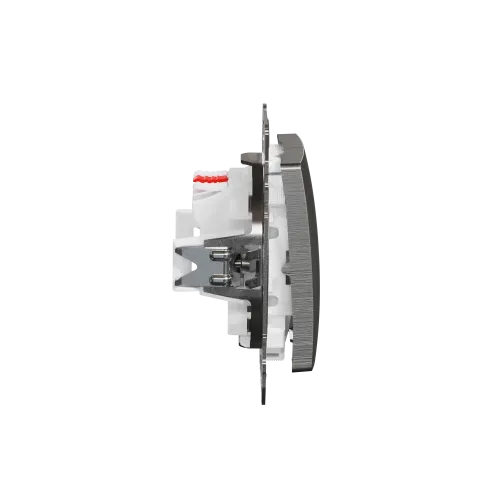Выключатель 2 клавишный, матовый алюминий, Sedna Design SDD170105