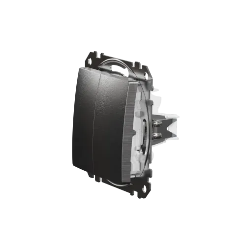 Выключатель 2 клавишный, матовый алюминий, Sedna Design SDD170105