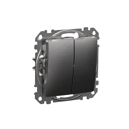 Двухклавишный выключатель, матовый алюминий, Sedna Design Schneider Electric SDD170105U