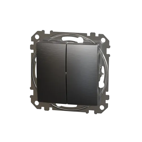 Двухклавишный выключатель, матовый алюминий, Sedna Design Schneider Electric SDD170105U