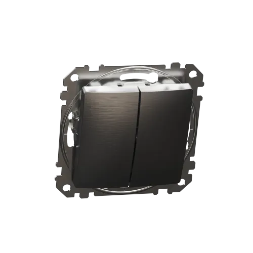 Двухклавишный выключатель, матовый алюминий, Sedna Design Schneider Electric SDD170105U