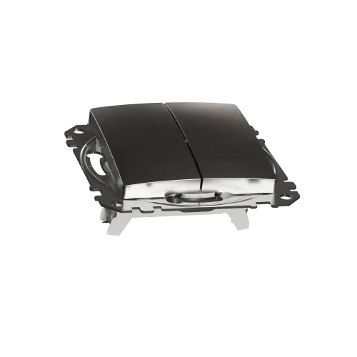 Двухклавишный выключатель, матовый алюминий, Sedna Design Schneider Electric SDD170105U