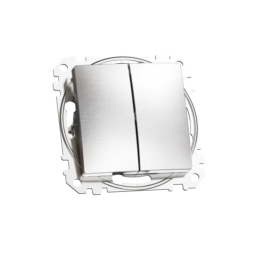 Двухклавишный выключатель, матовый алюминий, Sedna Design Schneider Electric SDD170105U