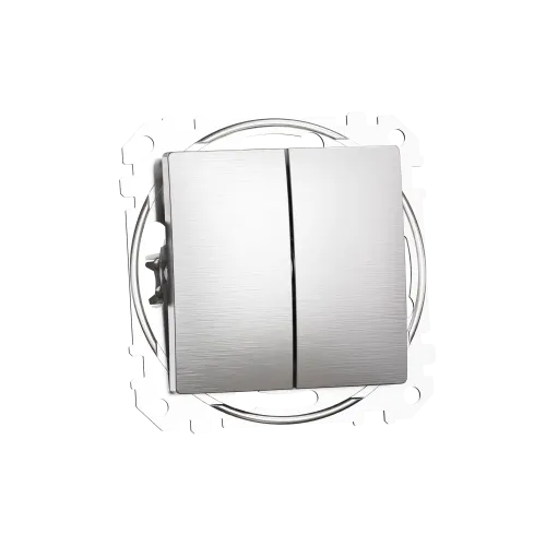 Двухклавишный выключатель, матовый алюминий, Sedna Design Schneider Electric SDD170105U