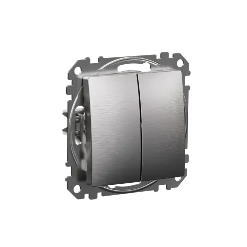 Проходной выключатель 2кл., матовый алюминий, Sedna Design Schneider Electric SDD170108U