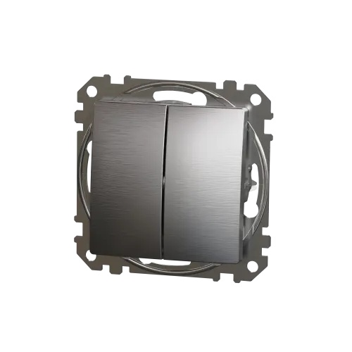 Проходной выключатель 2кл., матовый алюминий, Sedna Design Schneider Electric SDD170108U