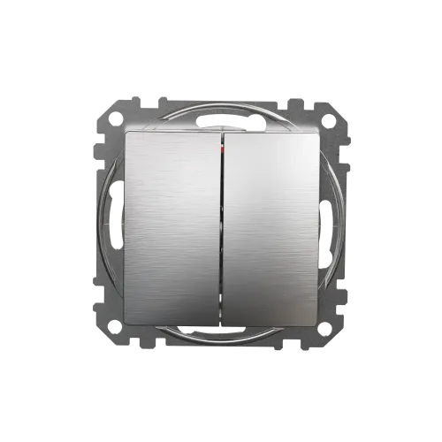 Проходной выключатель 2кл., матовый алюминий, Sedna Design Schneider Electric SDD170108U