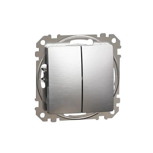 Проходной выключатель 2кл., матовый алюминий, Sedna Design Schneider Electric SDD170108U