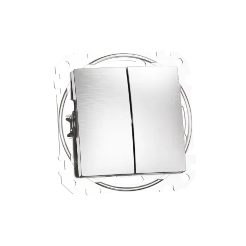 Проходной выключатель 2кл., матовый алюминий, Sedna Design Schneider Electric SDD170108U