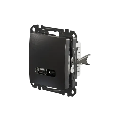 USB розетка A+C, матовый алюминий, Sedna Design Schneider Electric SDD170405U