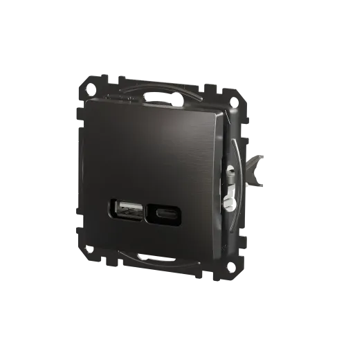 USB розетка A+C, матовый алюминий, Sedna Design Schneider Electric SDD170405U