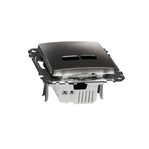 USB розетка A+C, матовый алюминий, Sedna Design Schneider Electric SDD170405U