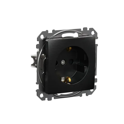 Розетка с заземлением, матовый титан, Sedna Design Schneider Electric SDD172022U