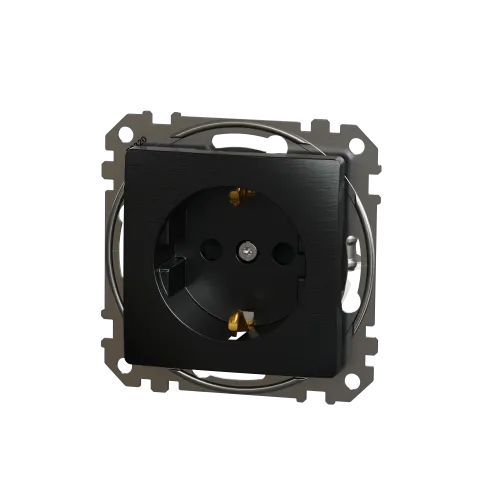 Розетка с заземлением, матовый титан, Sedna Design Schneider Electric SDD172022U