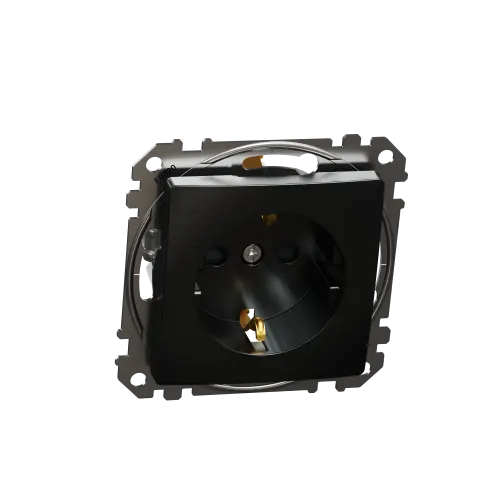 Розетка с заземлением, матовый титан, Sedna Design Schneider Electric SDD172022U