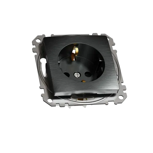Розетка с заземлением, матовый титан, Sedna Design Schneider Electric SDD172022U