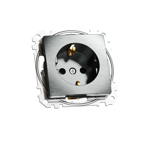 Розетка с заземлением, матовый титан, Sedna Design Schneider Electric SDD172022U