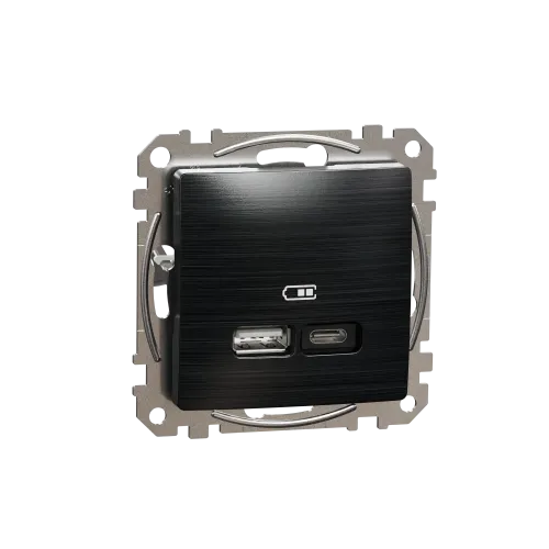 USB розетка A+C, матовый титан, Sedna Design Schneider Electric SDD172405U