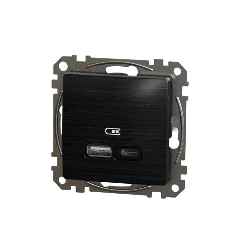USB розетка A+C, матовый титан, Sedna Design Schneider Electric SDD172405U