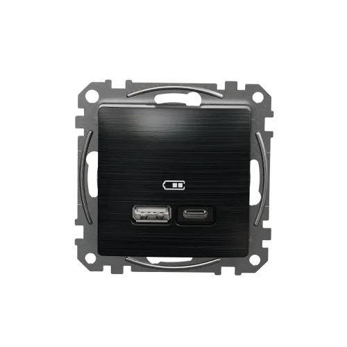 USB розетка A+C, матовый титан, Sedna Design Schneider Electric SDD172405U