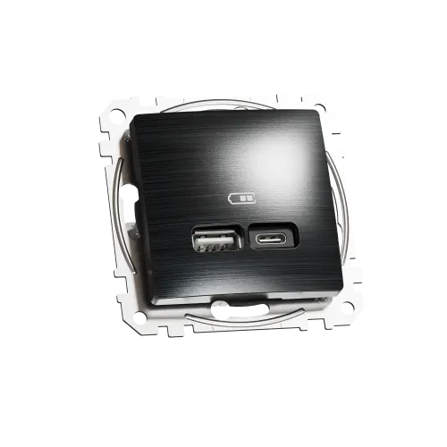 USB розетка A+C, матовый титан, Sedna Design Schneider Electric SDD172405U