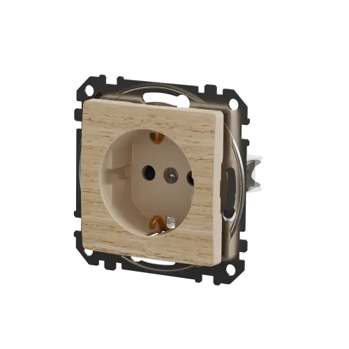 Розетка с заземлением, берёза, Sedna Design Schneider Electric SDD180022U