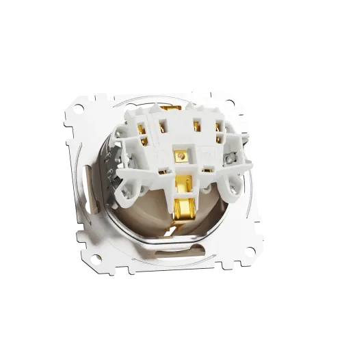 Розетка с заземлением, берёза, Sedna Design Schneider Electric SDD180022U