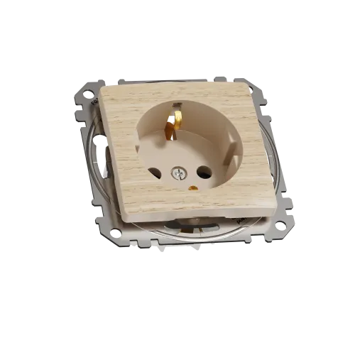 Розетка с заземлением, берёза, Sedna Design Schneider Electric SDD180022U