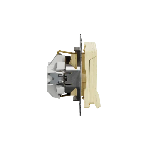 Розетка электрическая с крышкой, береза, Sedna Design SDD180024