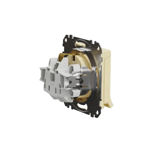 Розетка электрическая с крышкой, береза, Sedna Design SDD180024