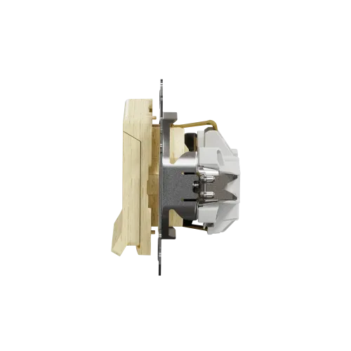 Розетка электрическая с крышкой, береза, Sedna Design SDD180024