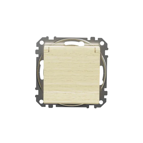 Розетка электрическая с крышкой, береза, Sedna Design SDD180024