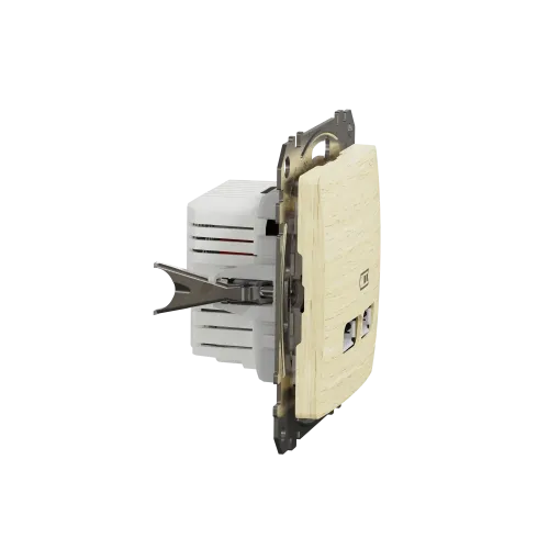 Розетка USB тип A+A, береза, Sedna Design SDD180401