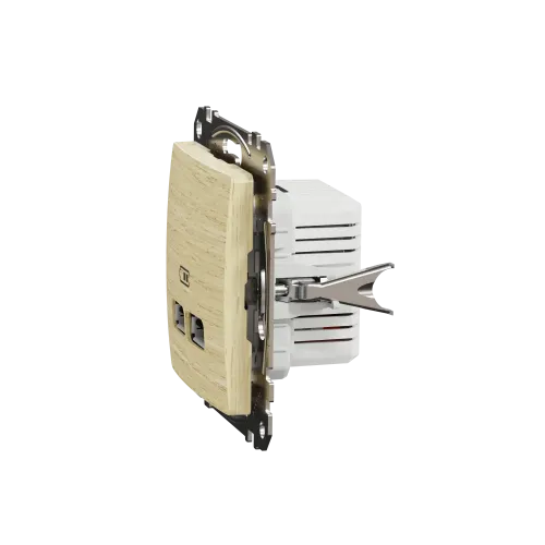 Розетка USB тип A+A, береза, Sedna Design SDD180401