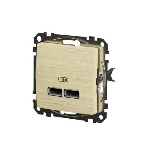 Розетка USB тип A+A, береза, Sedna Design SDD180401