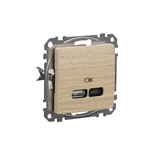 USB розетка A+C, берёза, Sedna Design Schneider Electric SDD180405U