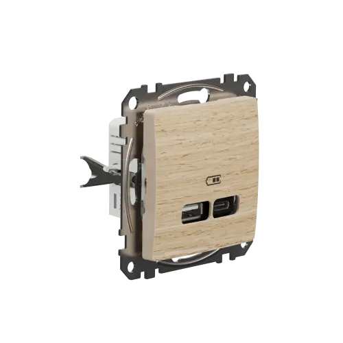 USB розетка A+C, берёза, Sedna Design Schneider Electric SDD180405U