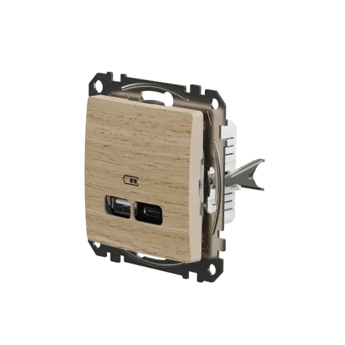 USB розетка A+C, берёза, Sedna Design Schneider Electric SDD180405U