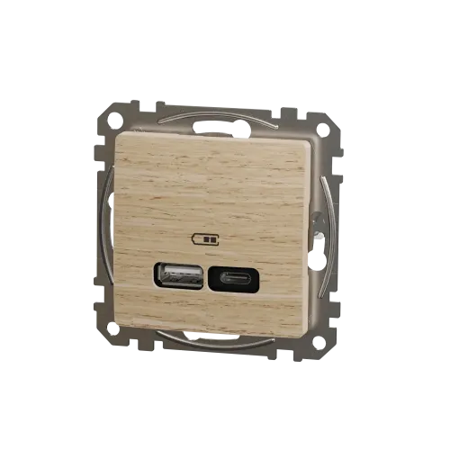 USB розетка A+C, берёза, Sedna Design Schneider Electric SDD180405U