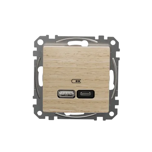 USB розетка A+C, берёза, Sedna Design Schneider Electric SDD180405U