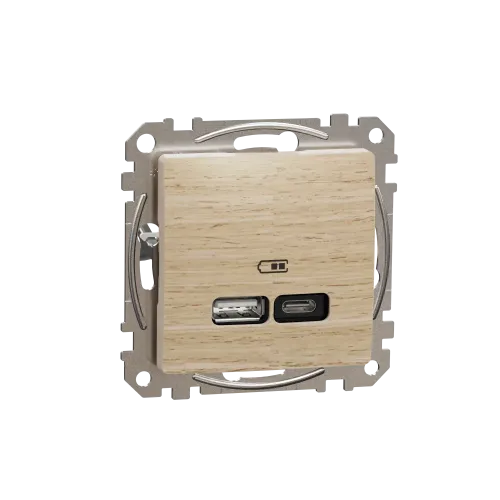 USB розетка A+C, берёза, Sedna Design Schneider Electric SDD180405U
