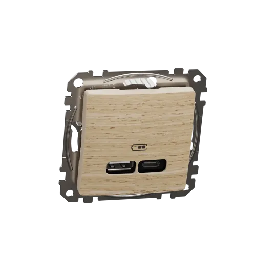 USB розетка A+C, берёза, Sedna Design Schneider Electric SDD180405U