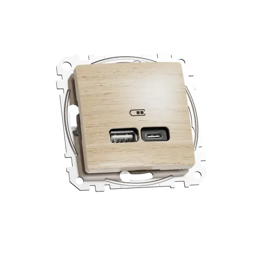 USB розетка A+C, берёза, Sedna Design Schneider Electric SDD180405U