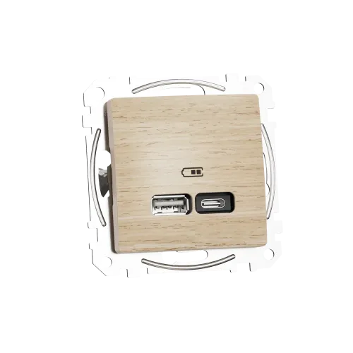 USB розетка A+C, берёза, Sedna Design Schneider Electric SDD180405U