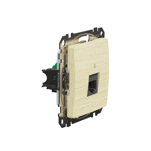 Компьютерная розетка RJ45 кат. 5е UTP, береза, Sedna Design SDD180451