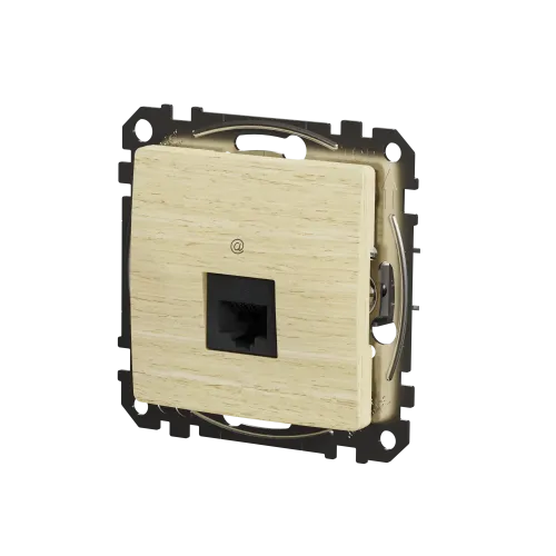 Компьютерная розетка RJ45 кат. 5е UTP, береза, Sedna Design SDD180451