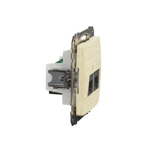 Компьютерная розетка 2 х RJ45 кат. 5е UTP, береза, Sedna Design SDD180452